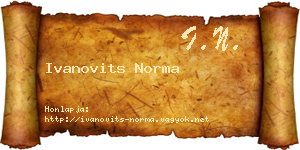 Ivanovits Norma névjegykártya
